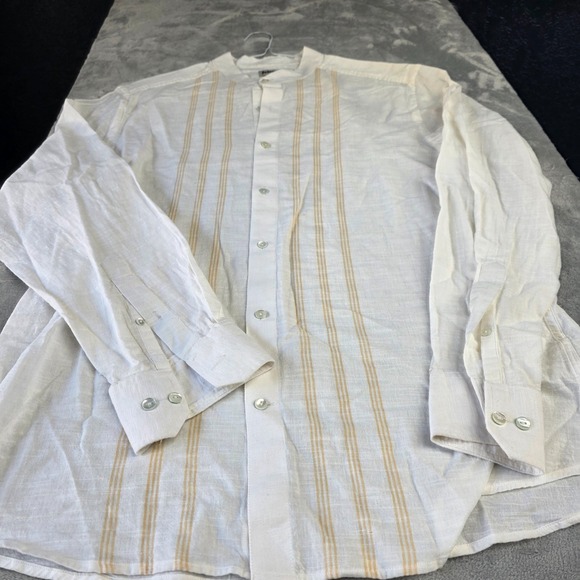 fabindia Other - Fabindia Men's Cotton Size 44 Striped Long Sleeve Button Traditional India